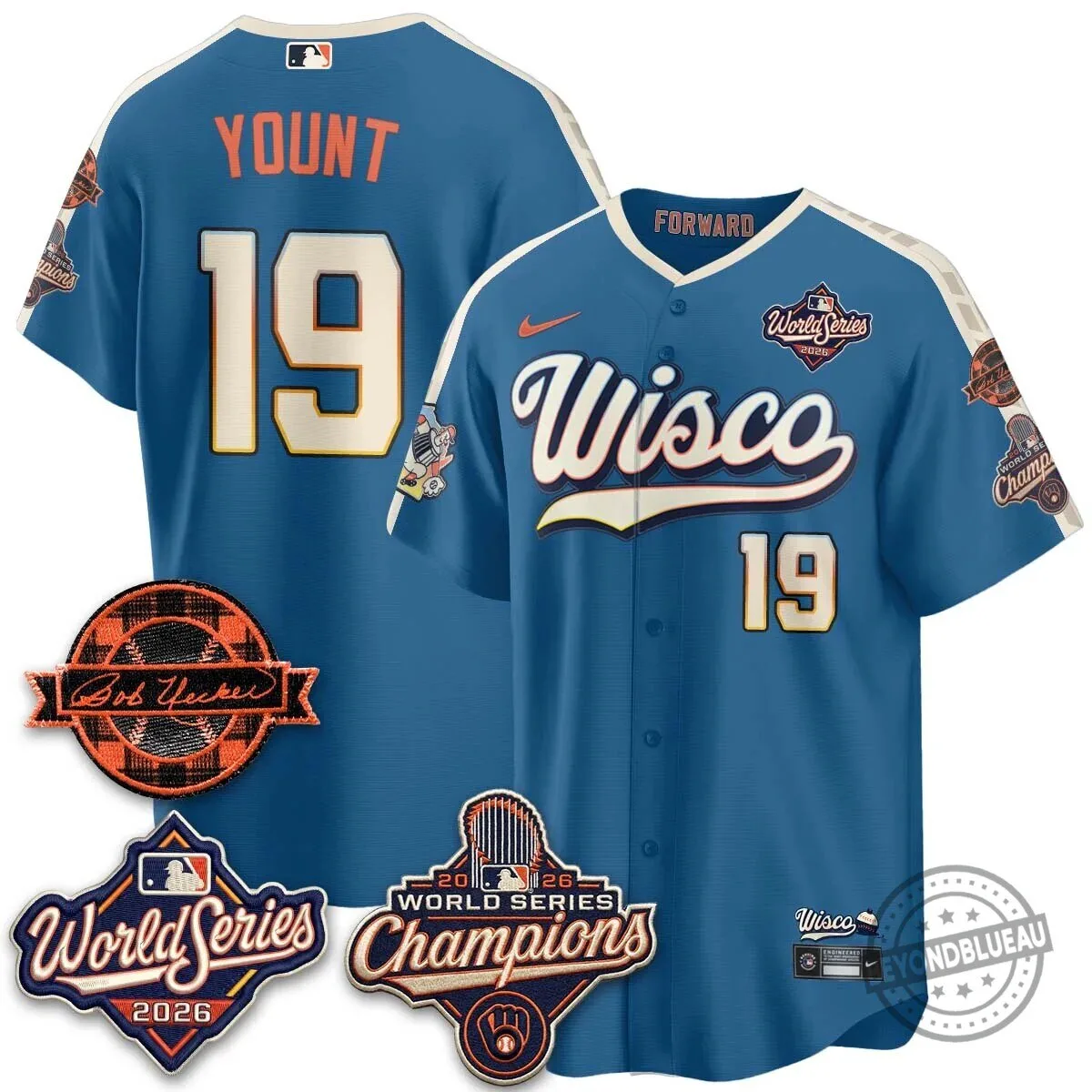 Milwaukee Brewers Bob Uecker 2026 World Series Champions Stitched Baseball Jersey 150 Milwaukee Brewers Bob Uecker 2026 World Series Champions Stitched Baseball Jersey