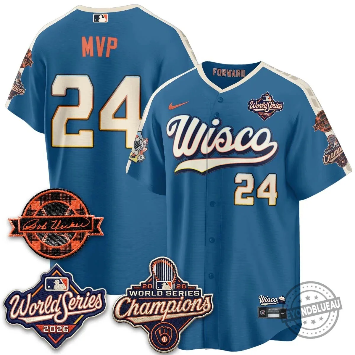 Milwaukee Brewers Bob Uecker 2026 World Series Champions Stitched Baseball Jersey 151 Milwaukee Brewers Bob Uecker 2026 World Series Champions Stitched Baseball Jersey