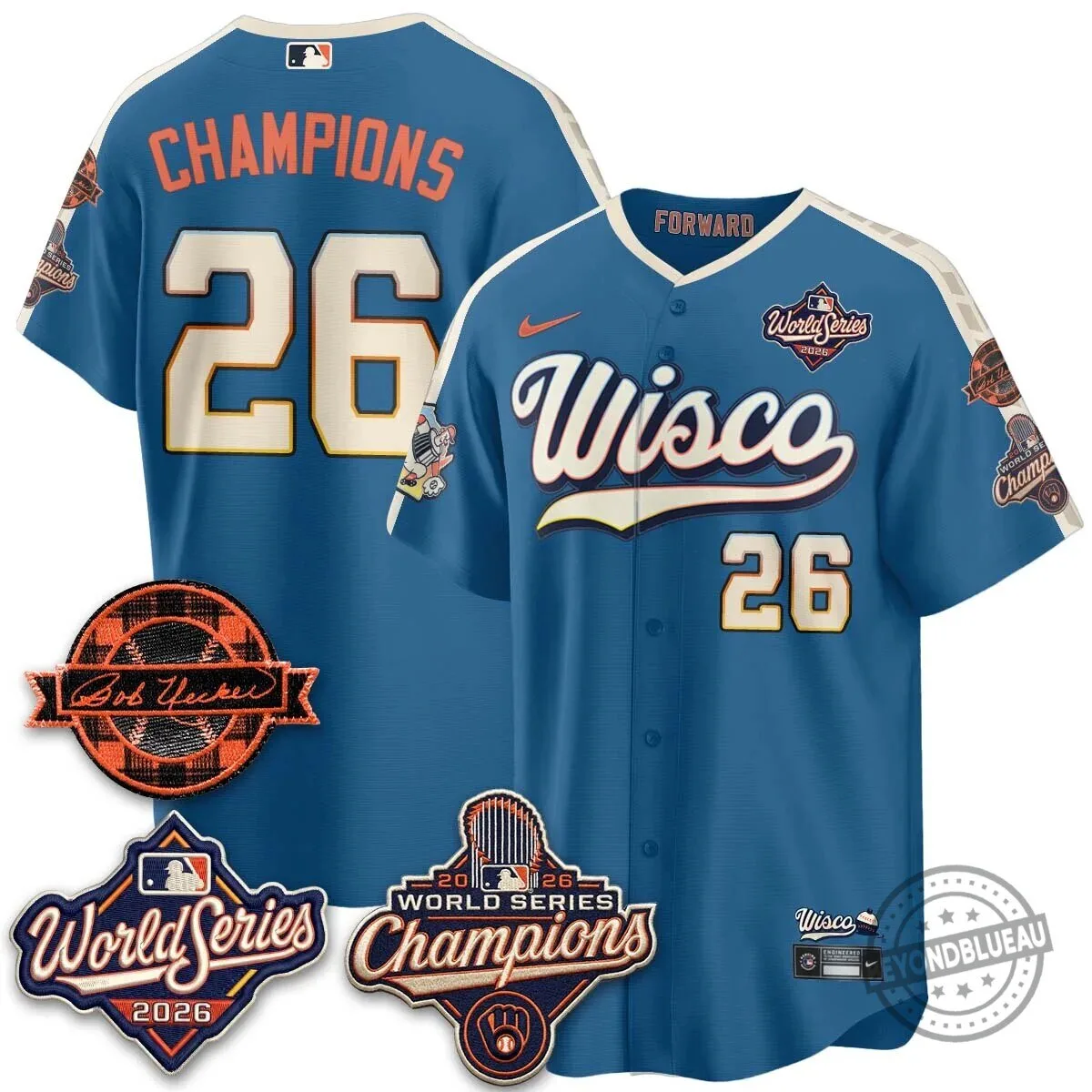 Milwaukee Brewers Bob Uecker 2026 World Series Champions Stitched Baseball Jersey 152 Milwaukee Brewers Bob Uecker 2026 World Series Champions Stitched Baseball Jersey