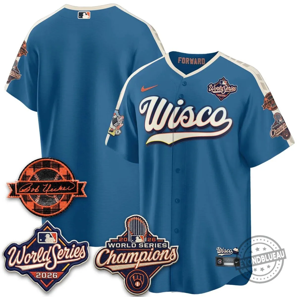 Milwaukee Brewers Bob Uecker 2026 World Series Champions Stitched Baseball Jersey 154 Milwaukee Brewers Bob Uecker 2026 World Series Champions Stitched Baseball Jersey