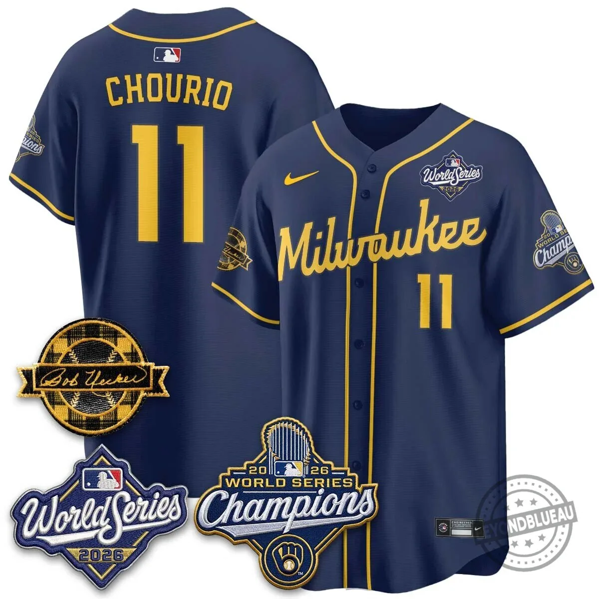 Milwaukee Brewers Bob Uecker 2026 World Series Champions Stitched Baseball Jersey 157 Milwaukee Brewers Bob Uecker 2026 World Series Champions Stitched Baseball Jersey