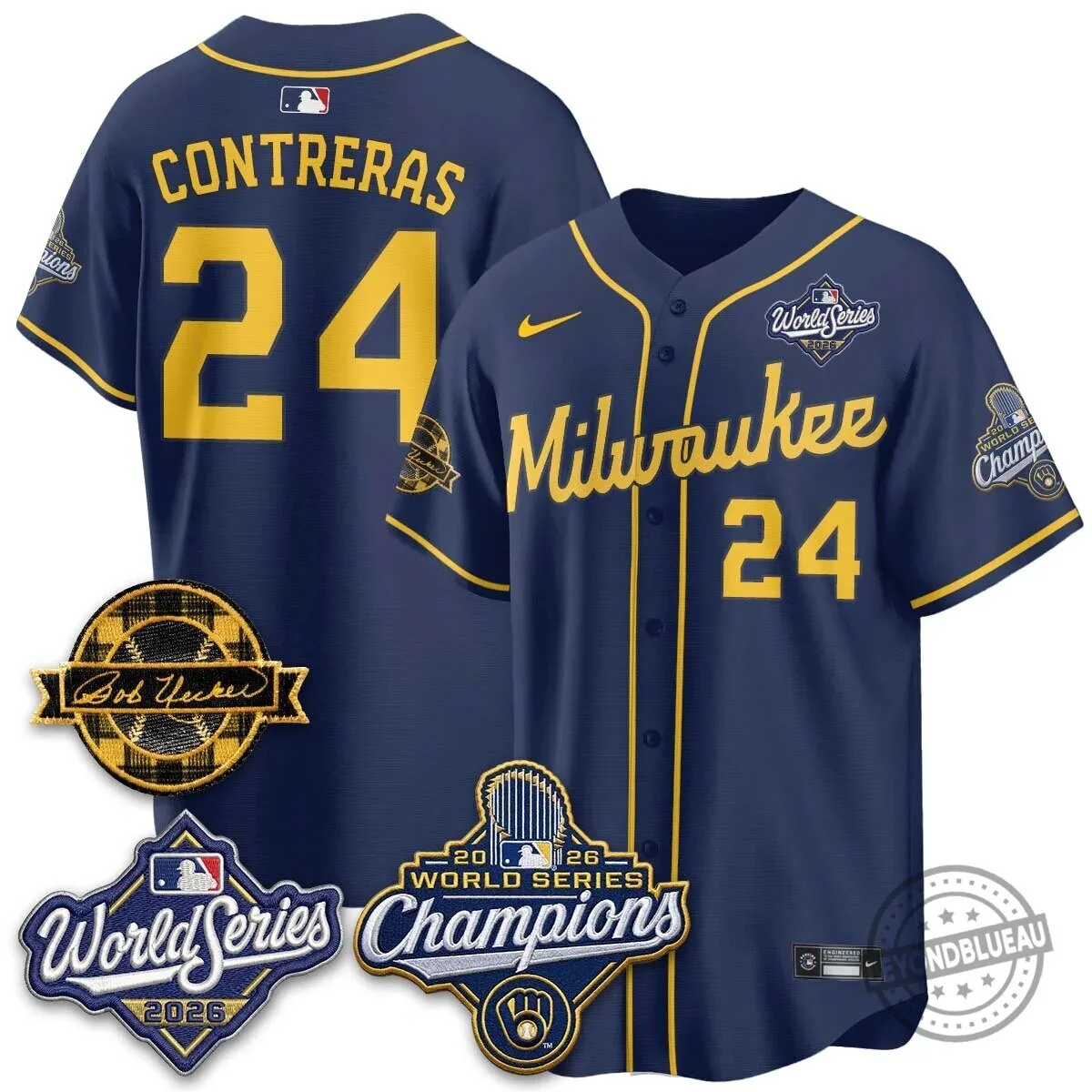Milwaukee Brewers Bob Uecker 2026 World Series Champions Stitched Baseball Jersey 161 Milwaukee Brewers Bob Uecker 2026 World Series Champions Stitched Baseball Jersey