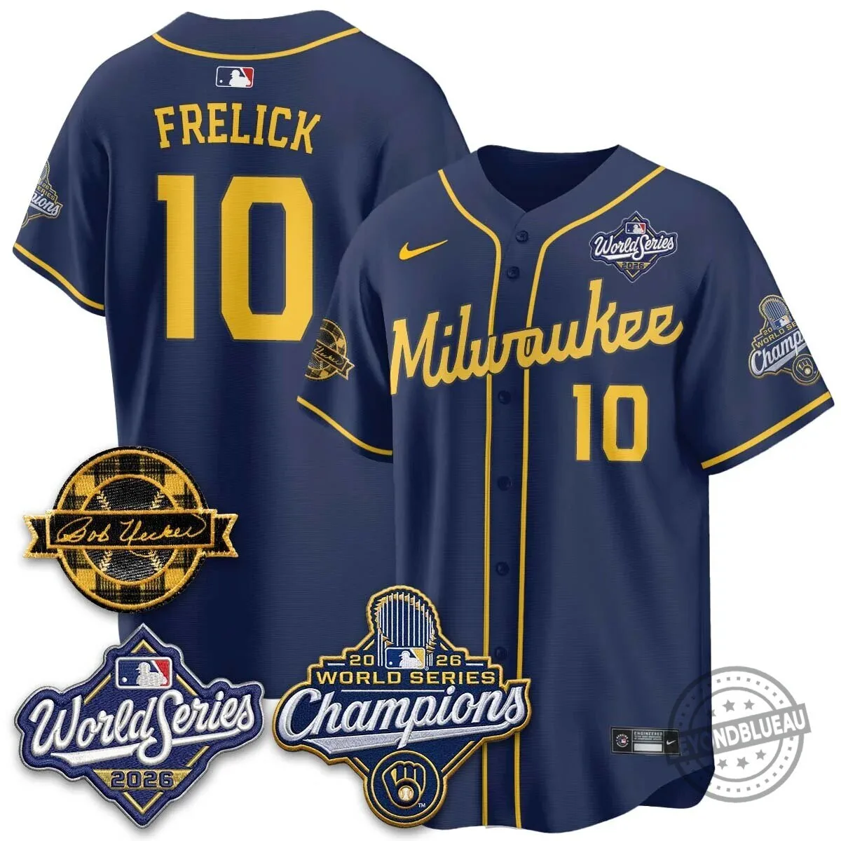Milwaukee Brewers Bob Uecker 2026 World Series Champions Stitched Baseball Jersey 162 Milwaukee Brewers Bob Uecker 2026 World Series Champions Stitched Baseball Jersey