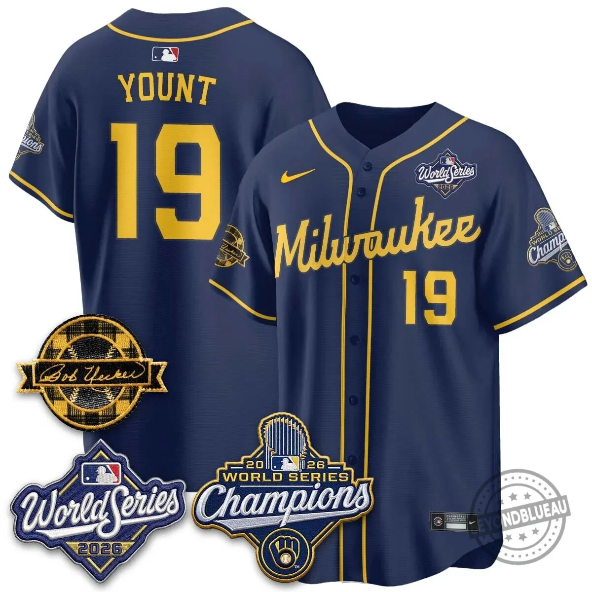 Milwaukee Brewers Bob Uecker 2026 World Series Champions Stitched Baseball Jersey 163 Milwaukee Brewers Bob Uecker 2026 World Series Champions Stitched Baseball Jersey