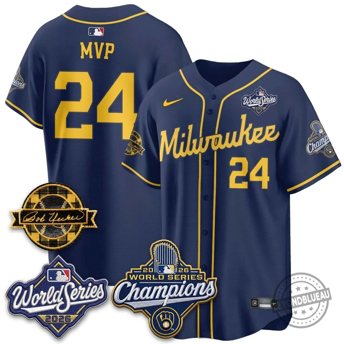 Milwaukee Brewers Bob Uecker 2026 World Series Champions Stitched Baseball Jersey 164 Milwaukee Brewers Bob Uecker 2026 World Series Champions Stitched Baseball Jersey