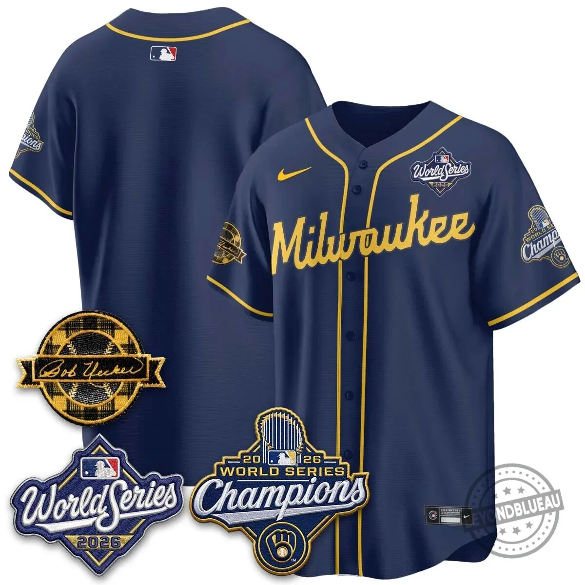Milwaukee Brewers Bob Uecker 2026 World Series Champions Stitched Baseball Jersey 167 Milwaukee Brewers Bob Uecker 2026 World Series Champions Stitched Baseball Jersey