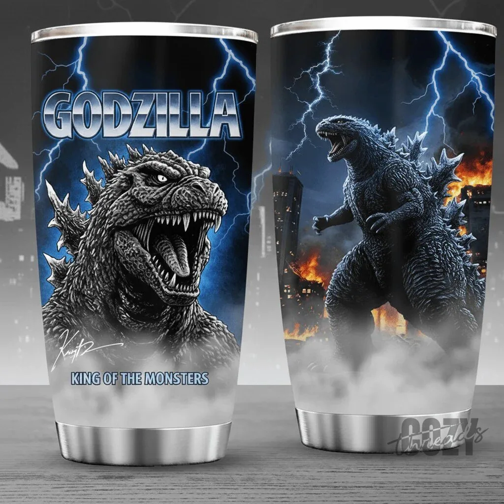 Godzilla King of the Monsters Roaring Monster City Scene Tumbler