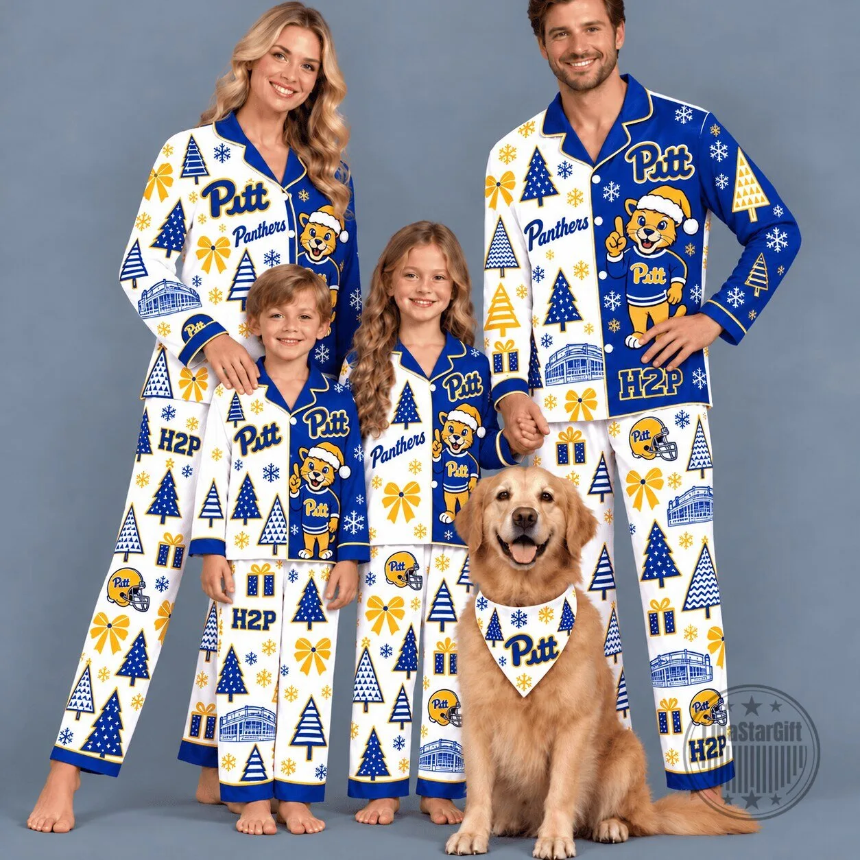 Pittsburgh Panthers Christmas Family Matching Pajamas Set