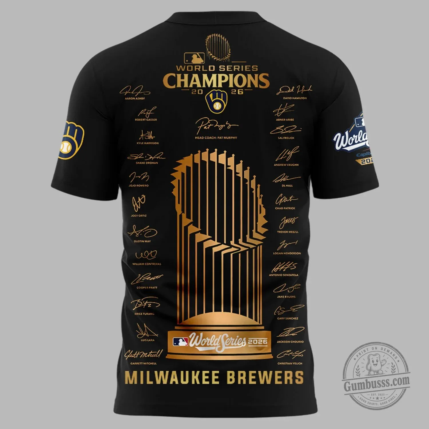 2026 World Series Champions Milwaukee Brewers Black Baseball Tee 5 2026 World Series Champions Milwaukee Brewers Black Baseball Tee