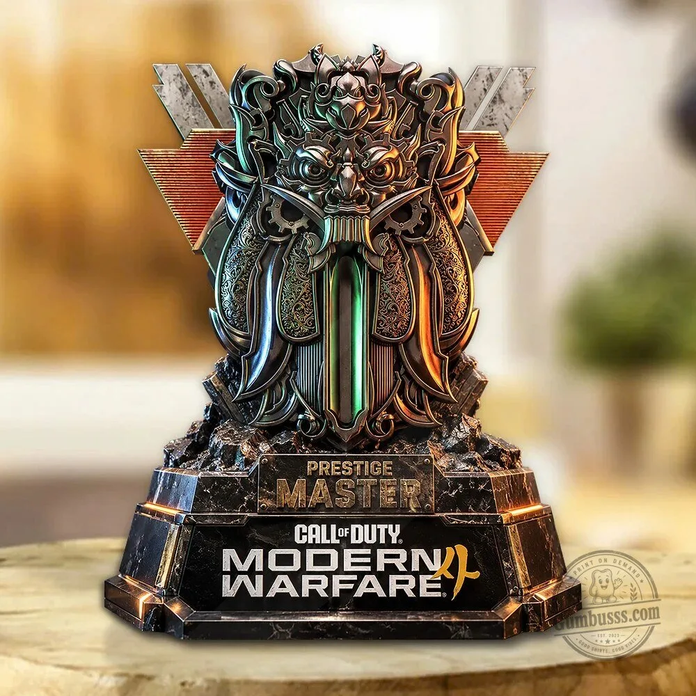 Call of Duty Modern Warfare Prestige Master Award Trophy Plaque Collectible