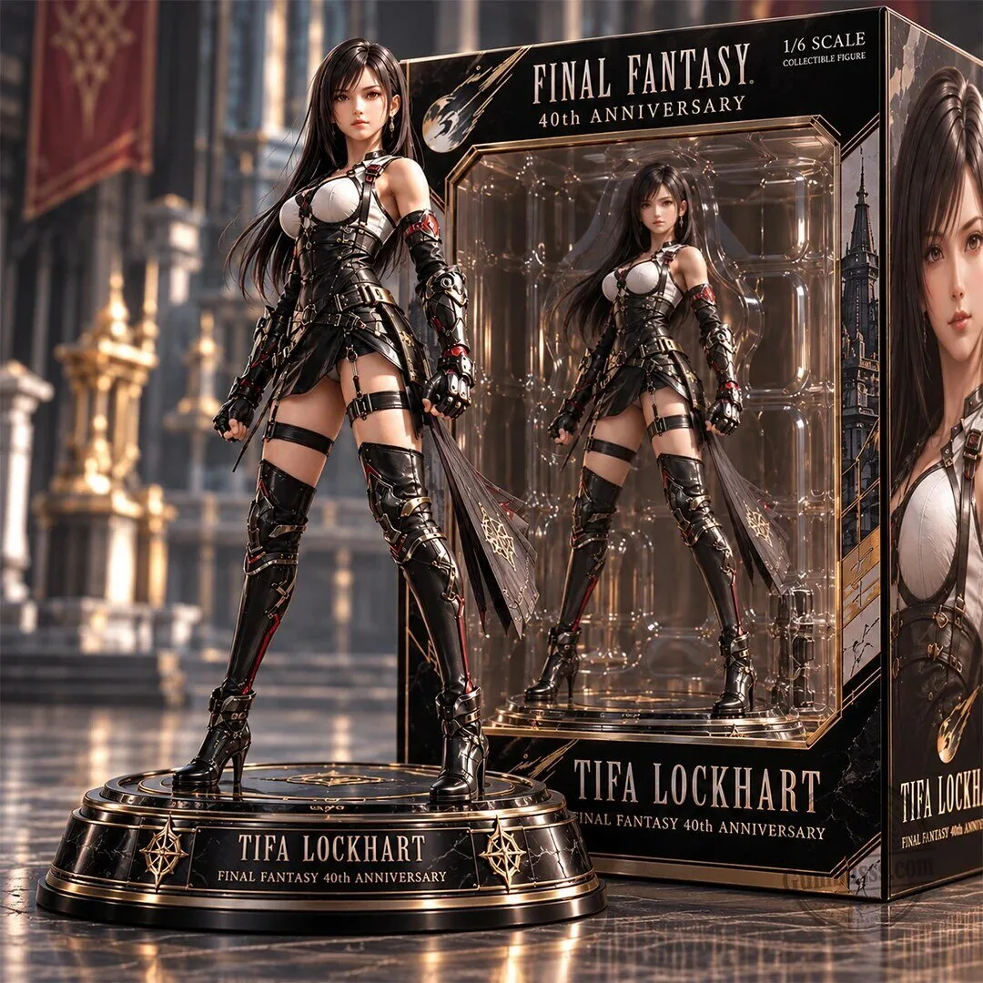 40th Anniversary Tifa Lockhart Figurine Statue Collectible from Final Fantasy