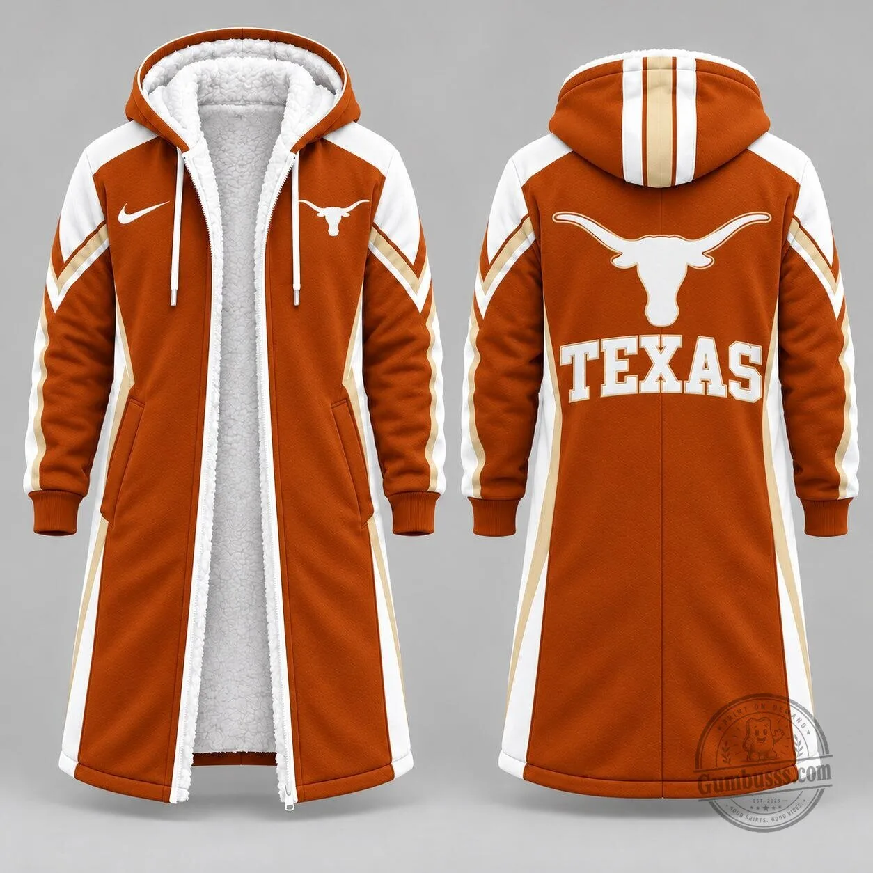 Texas Longhorns NCAA Game Day Sherpa Fleece Lined Long Winter Jacket