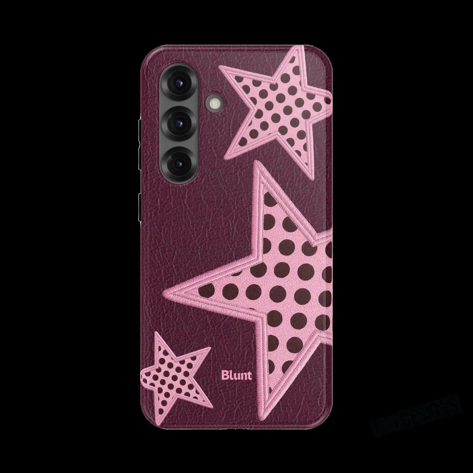 Plum Polka Dot Star Embroidered Design Samsung Galaxy Phone Case
