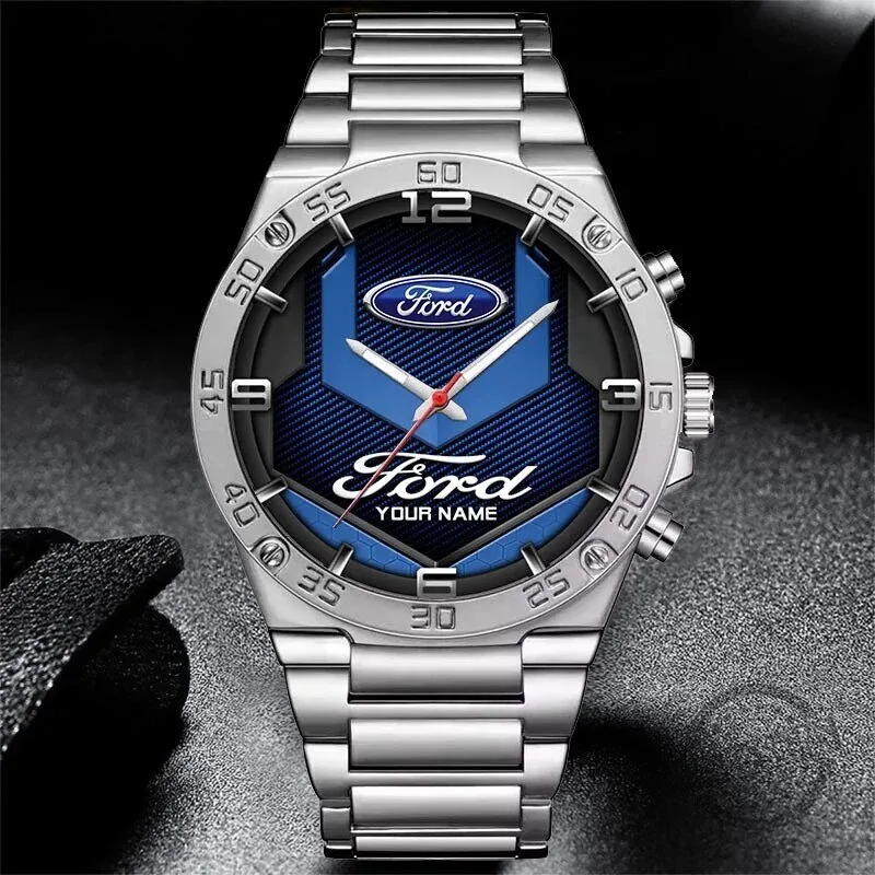 Ford Motor Company Logo Personalized Stainless Steel Wrist Watch