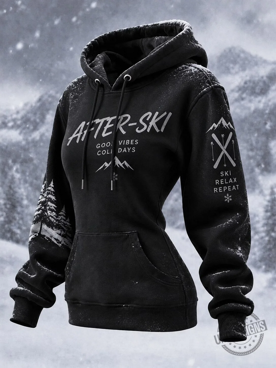 After-Ski Good Vibes Holidays Mountain Ski Relax Repeat Hoodie