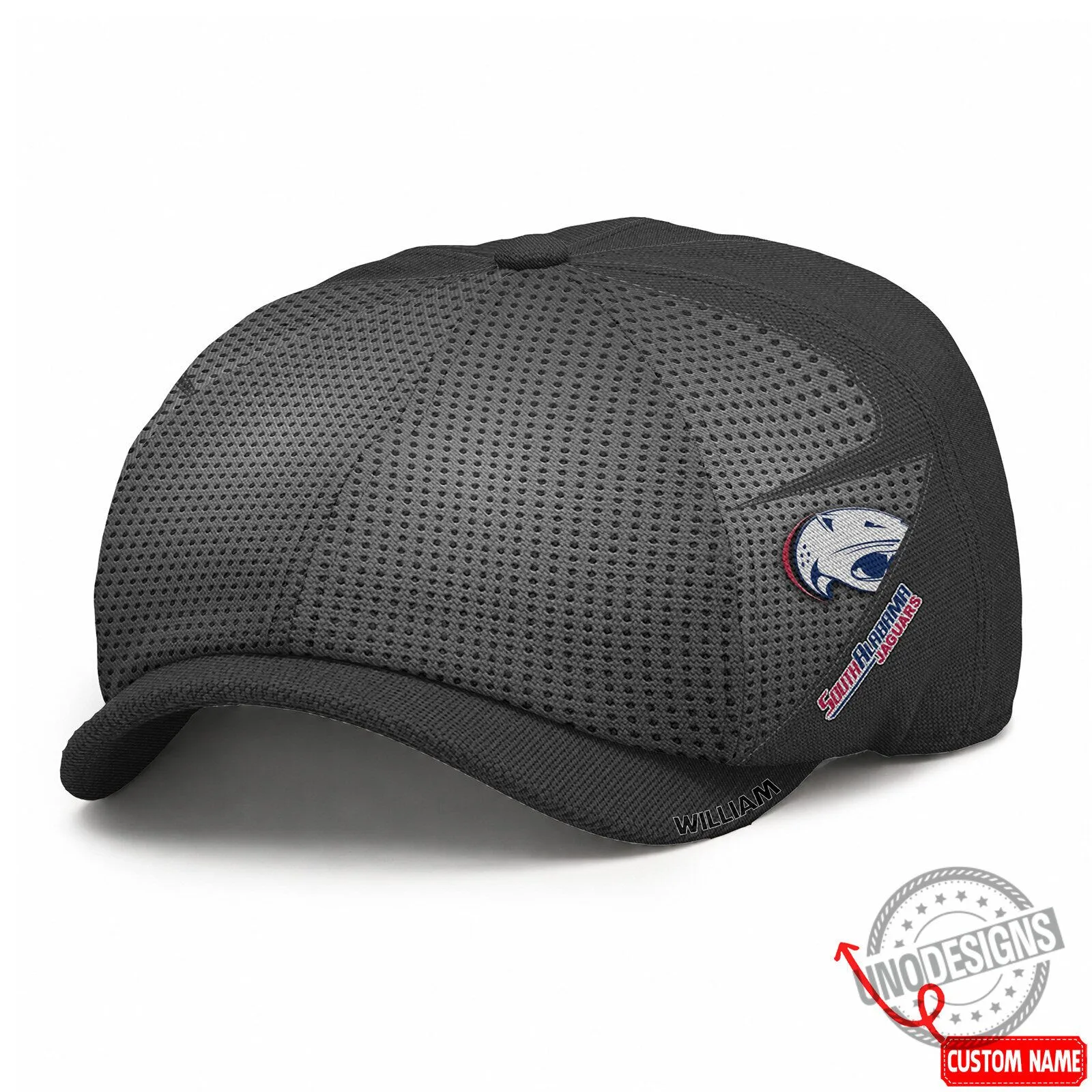 South Alabama Jaguars NCAA Bakerboy Cap, Perforated Mesh Newsboy Hat 6 South Alabama Jaguars NCAA Bakerboy Cap, Perforated Mesh Newsboy Hat