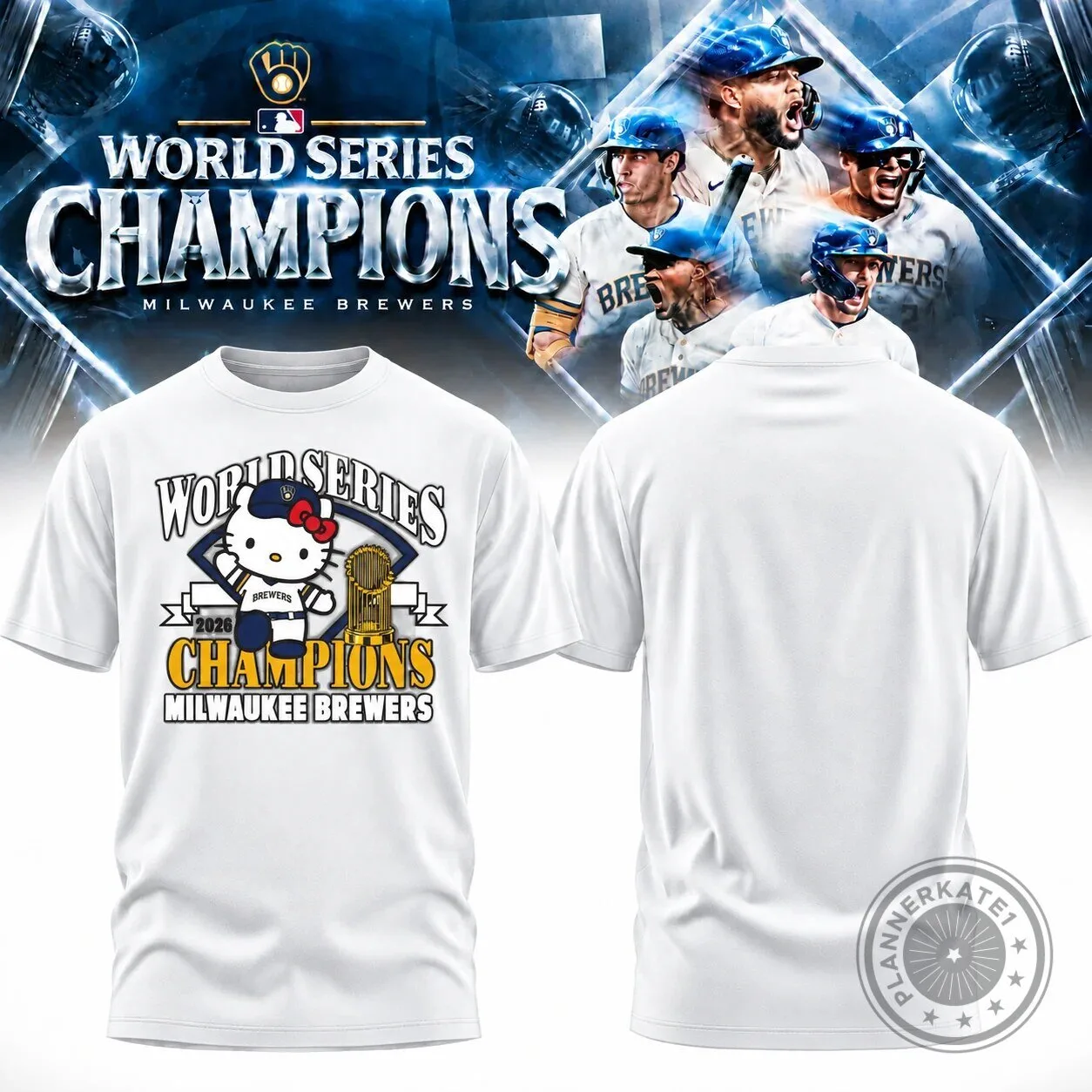 Milwaukee Brewers World Series Champions Hello Kitty Baseball T-Shirt 9 Milwaukee Brewers World Series Champions Hello Kitty Baseball T-Shirt