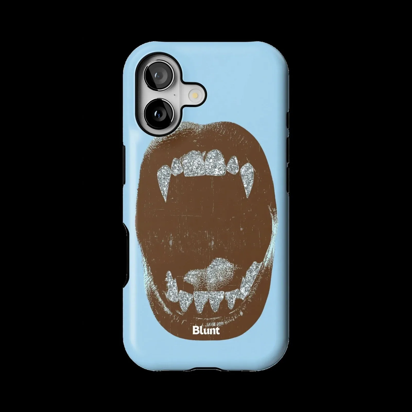 Blue Venom Fangs Glitter Mouth Design iPhone Phone Case 1 Blue Venom Fangs Glitter Mouth Design iPhone Phone Case