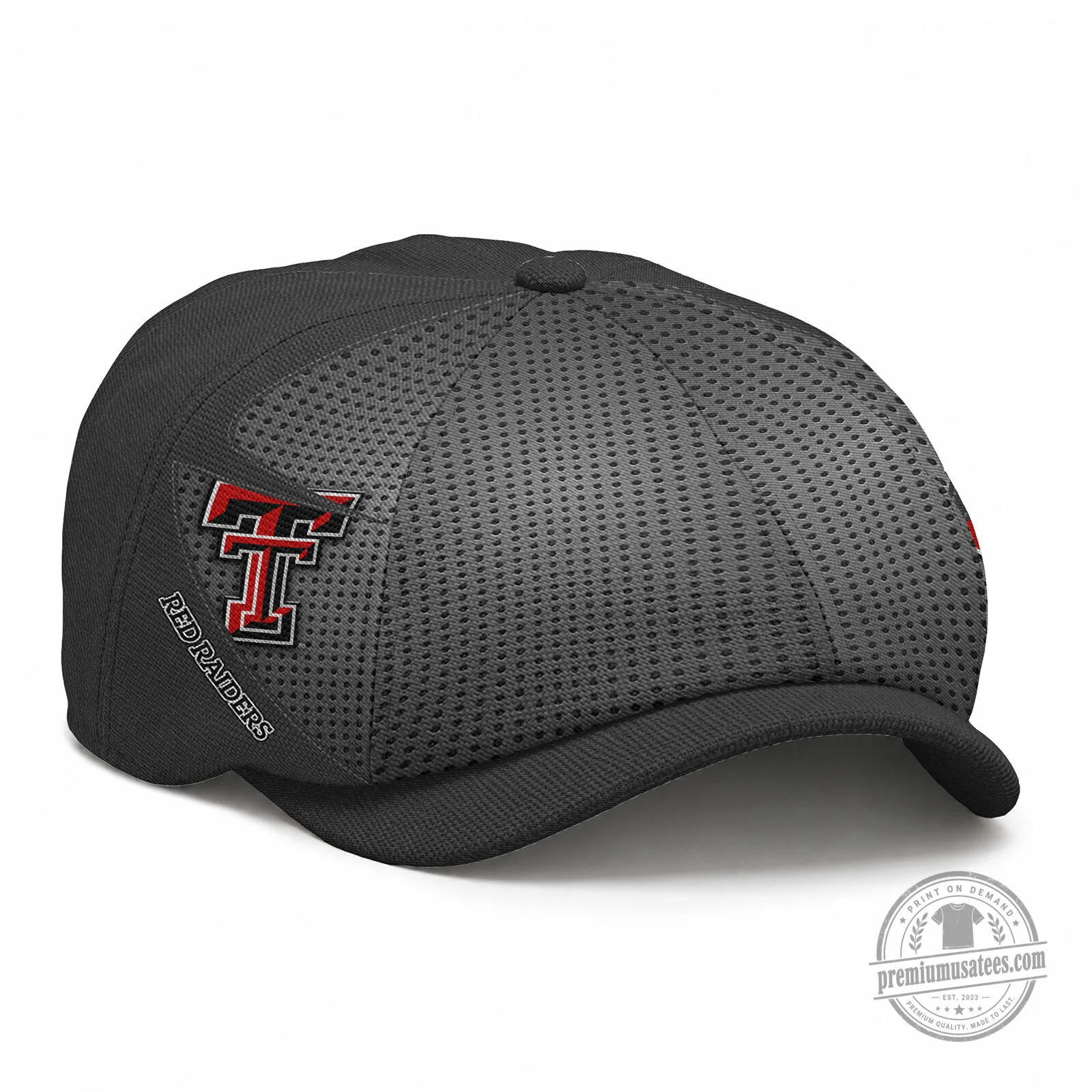Texas Tech Red Raiders NCAA Black Perforated Newsboy Cap