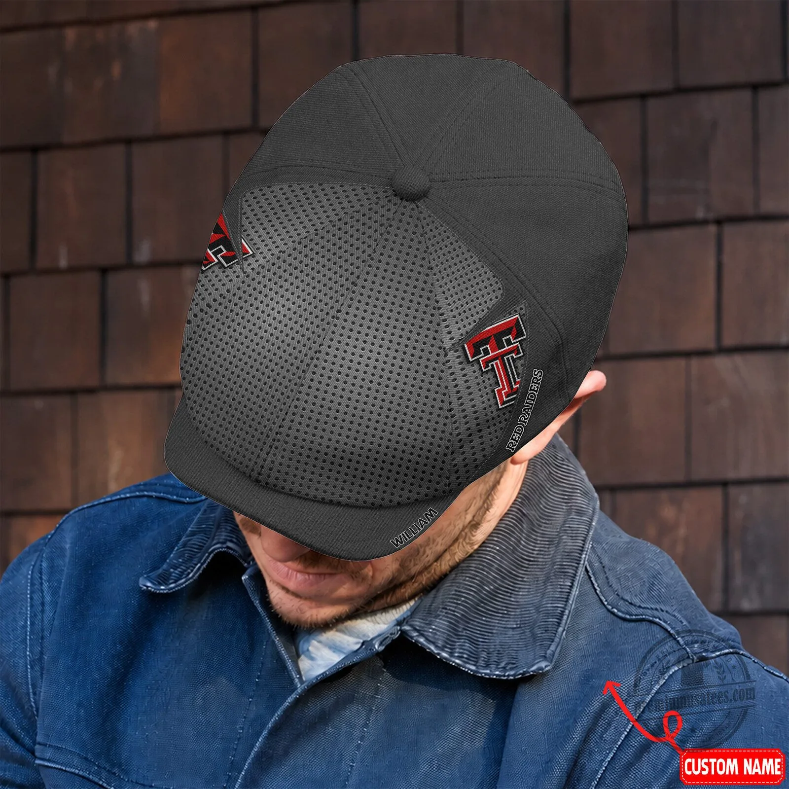 Texas Tech Red Raiders NCAA Black Perforated Newsboy Cap 5 Texas Tech Red Raiders NCAA Black Perforated Newsboy Cap