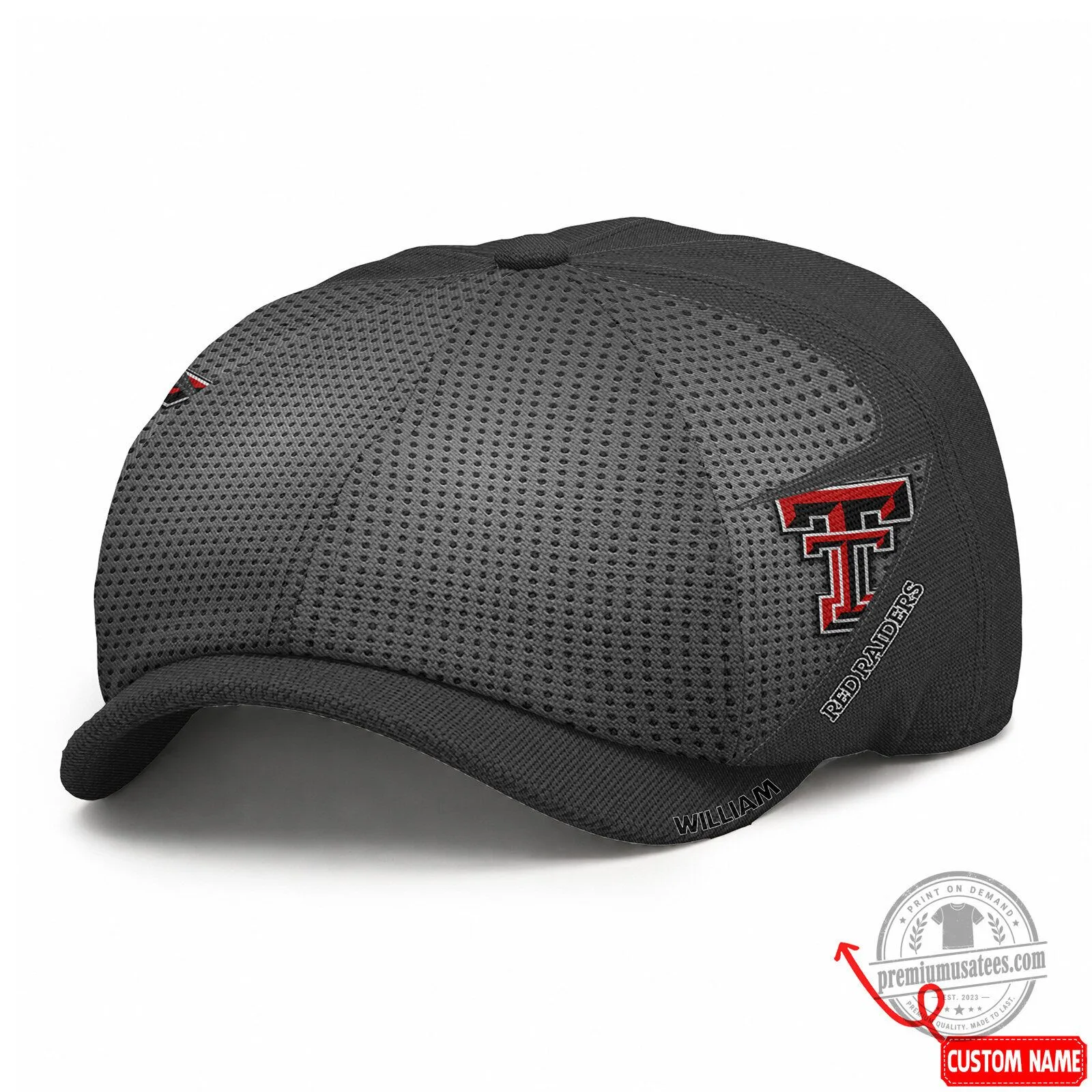 Texas Tech Red Raiders NCAA Black Perforated Newsboy Cap 6 Texas Tech Red Raiders NCAA Black Perforated Newsboy Cap