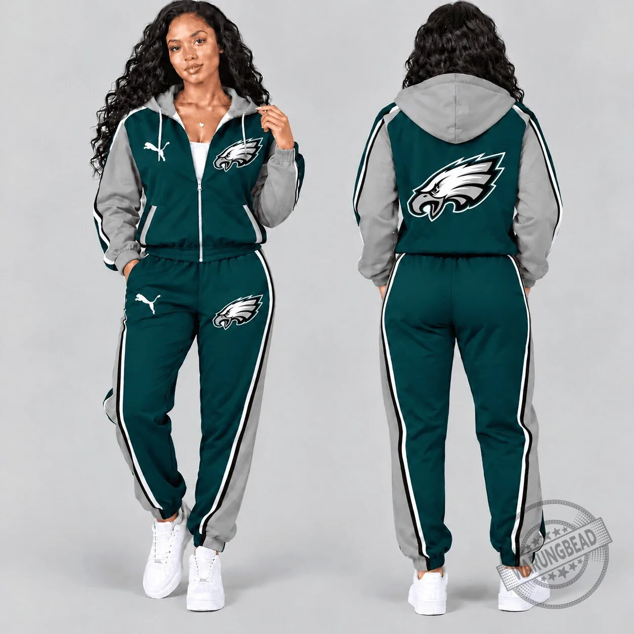Philadelphia Eagles NFL Women's Full-Zip Hoodie and Jogger Pants Set