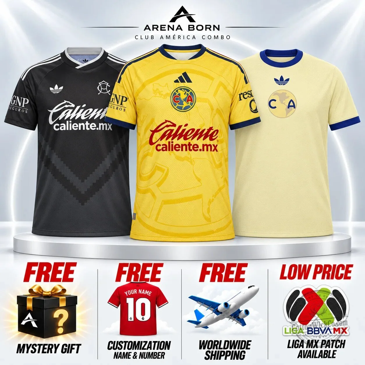 Club America 2026-2027 Home Away Anniversary Football Jersey Combo Pack