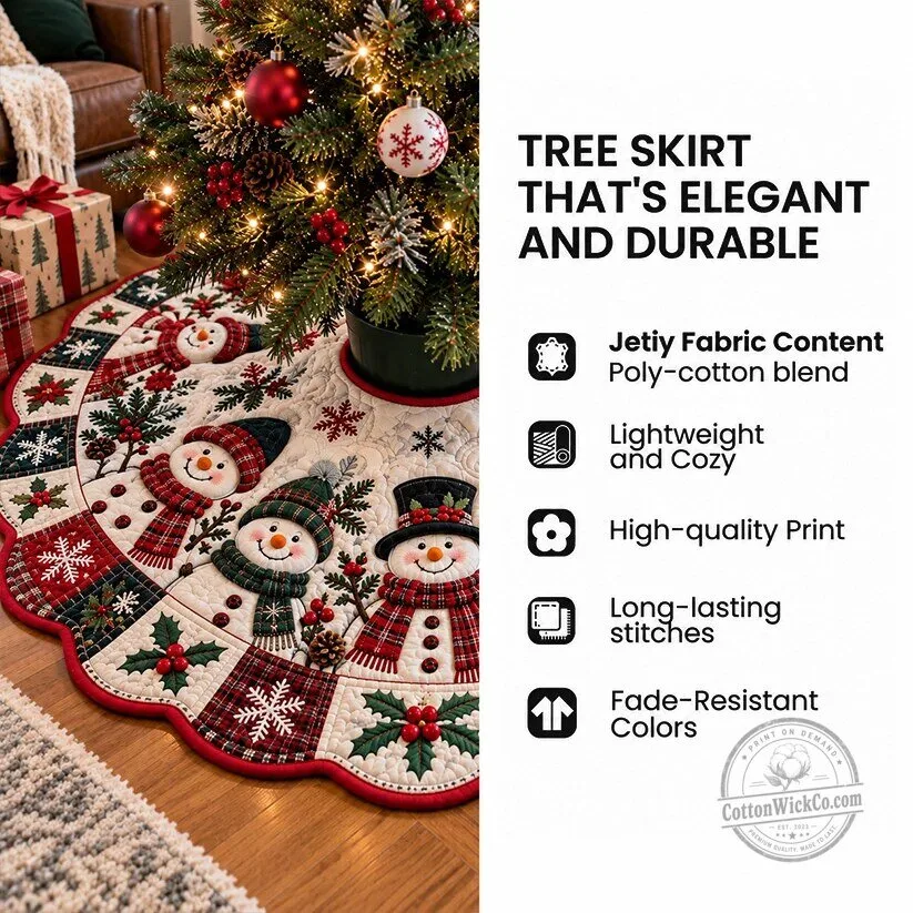 Christmas Library Cats Quilted Tree Skirt 8 Christmas Library Cats Quilted Tree Skirt