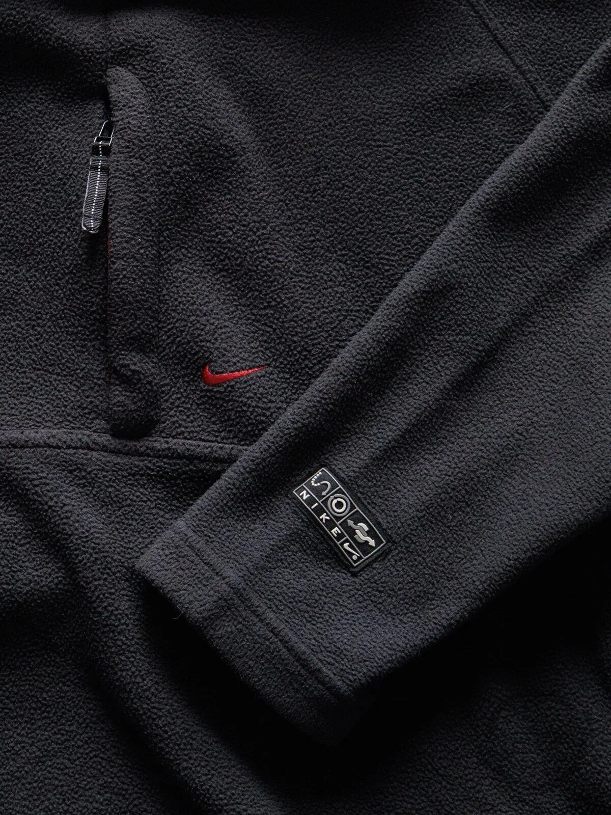 Vintage Nike Black Fleece Pullover Hoodie with Red Hood Lining 6 Vintage Nike Black Fleece Pullover Hoodie with Red Hood Lining