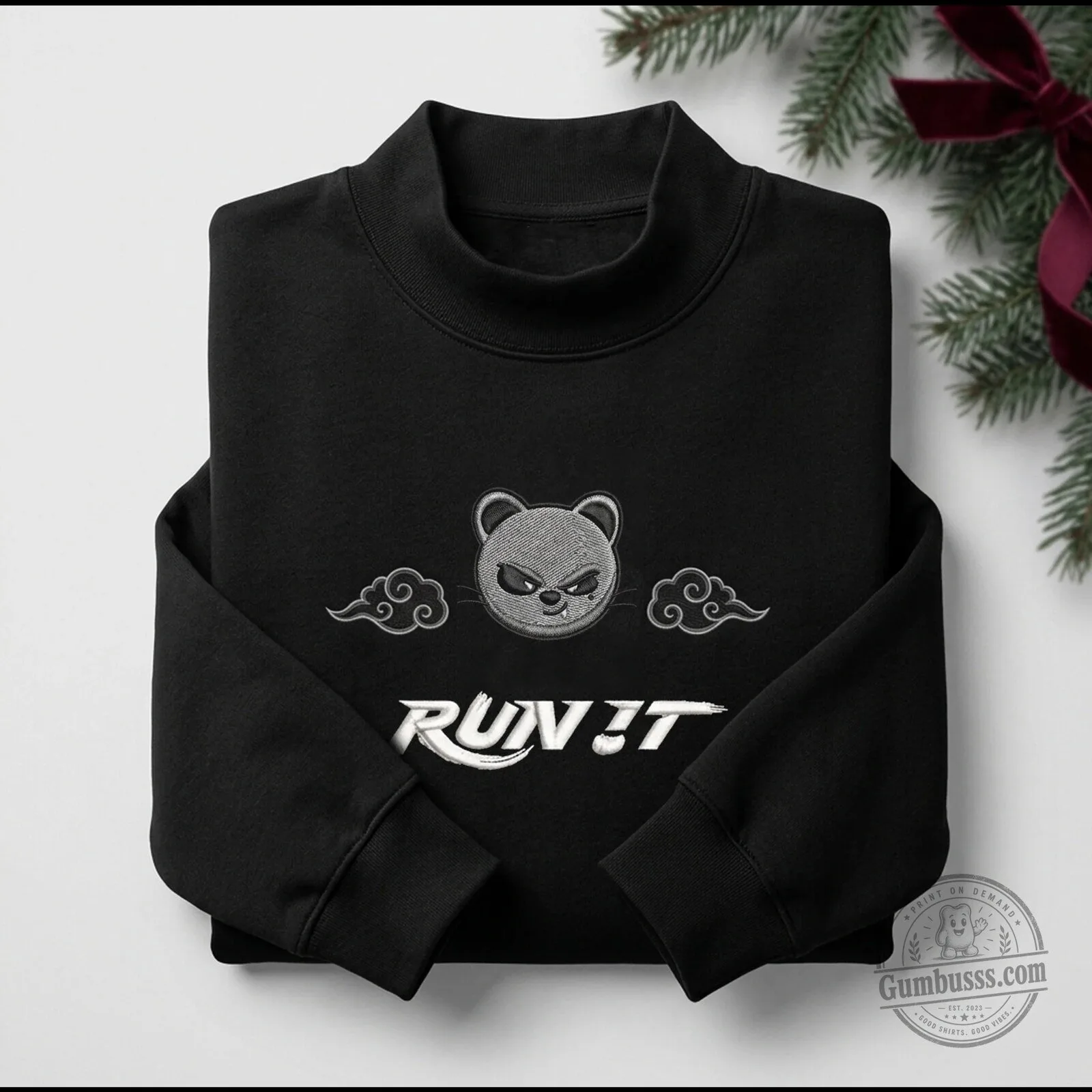 Stray Kids Run It Evil Skzoo Hyunjin Embroidered Mockneck Sweatshirt for Stays