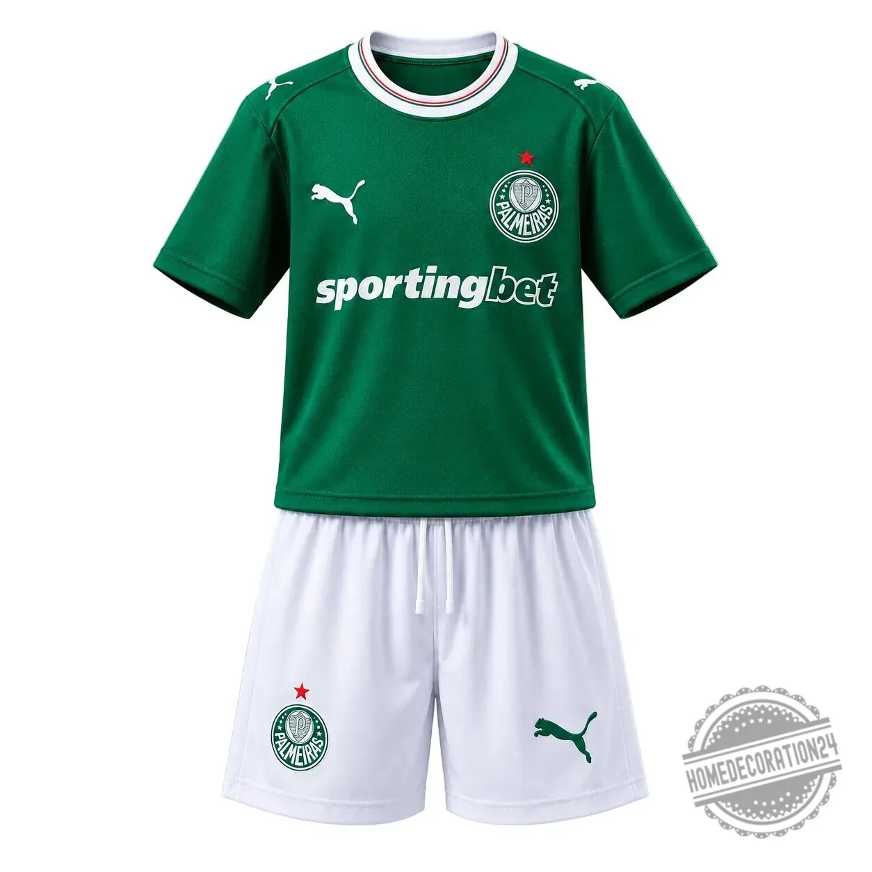 Palmeiras 2025-2026 Home Kit Youth Soccer Jersey and Shorts Set 4 Palmeiras 2025-2026 Home Kit Youth Soccer Jersey and Shorts Set