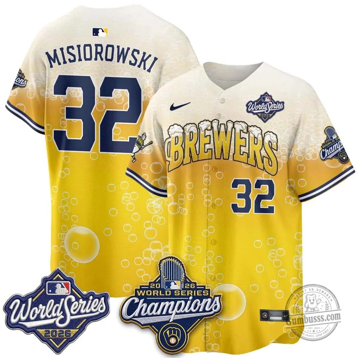 Milwaukee Brewers 2026 World Series Champions Beer Design Baseball Jersey 73 Milwaukee Brewers 2026 World Series Champions Beer Design Baseball Jersey