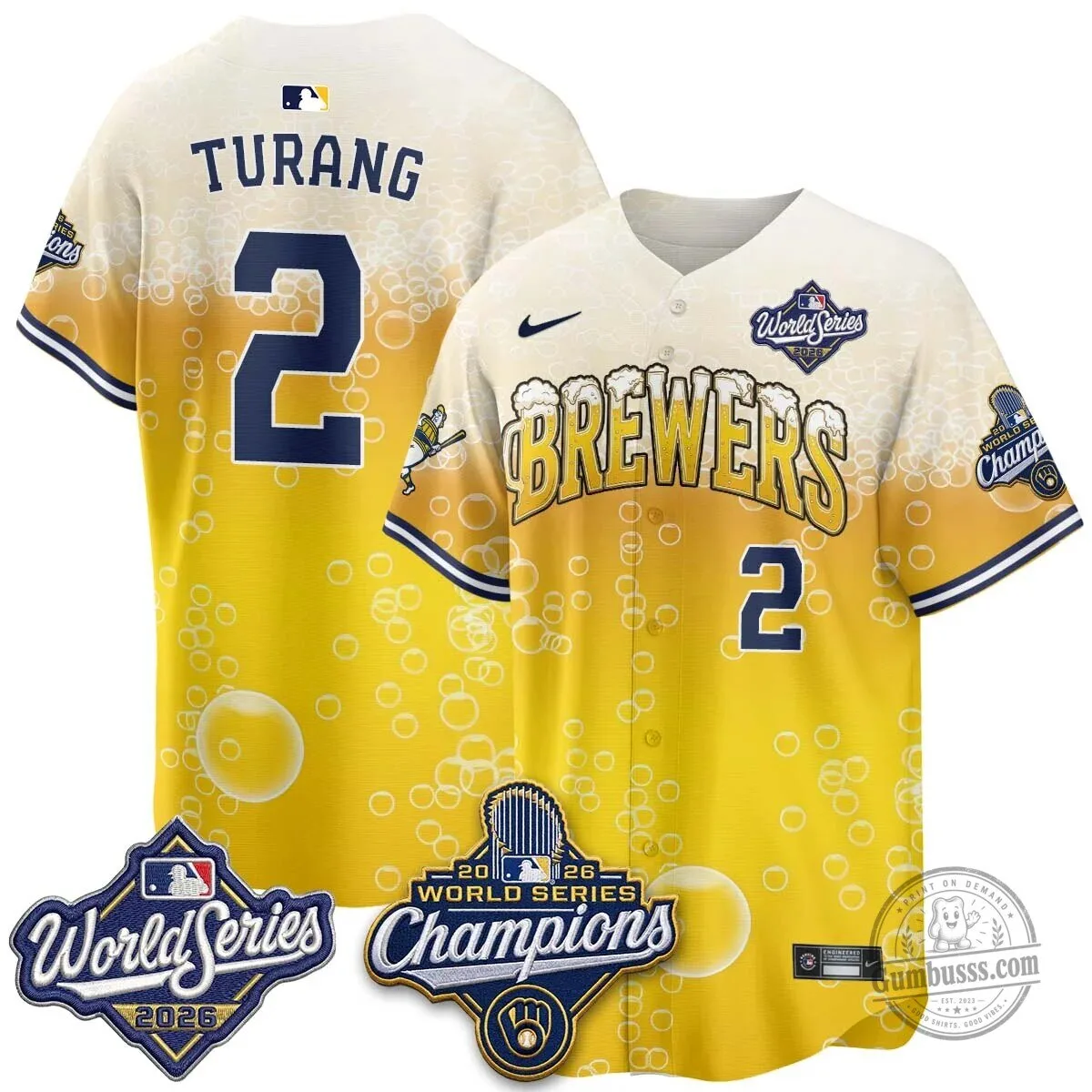 Milwaukee Brewers 2026 World Series Champions Beer Design Baseball Jersey 77 Milwaukee Brewers 2026 World Series Champions Beer Design Baseball Jersey