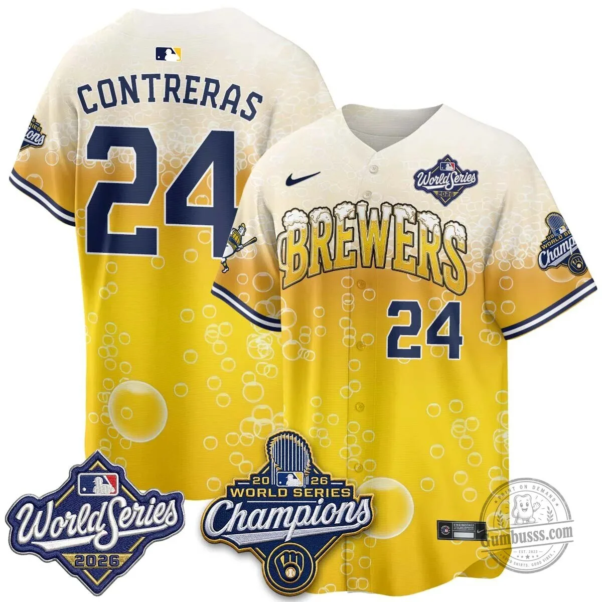 Milwaukee Brewers 2026 World Series Champions Beer Design Baseball Jersey 80 Milwaukee Brewers 2026 World Series Champions Beer Design Baseball Jersey