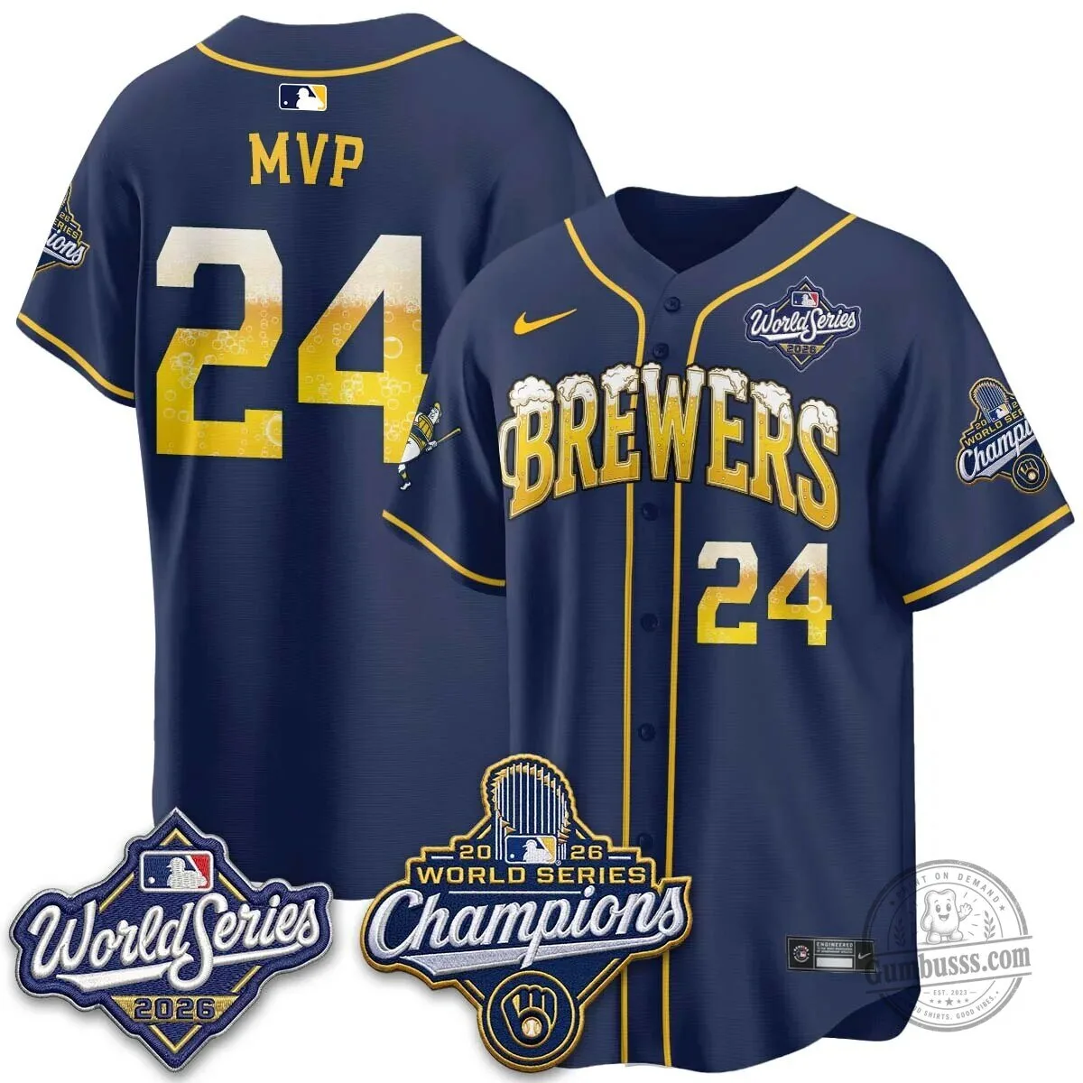 Milwaukee Brewers 2026 World Series Champions Beer Design Baseball Jersey 98 Milwaukee Brewers 2026 World Series Champions Beer Design Baseball Jersey