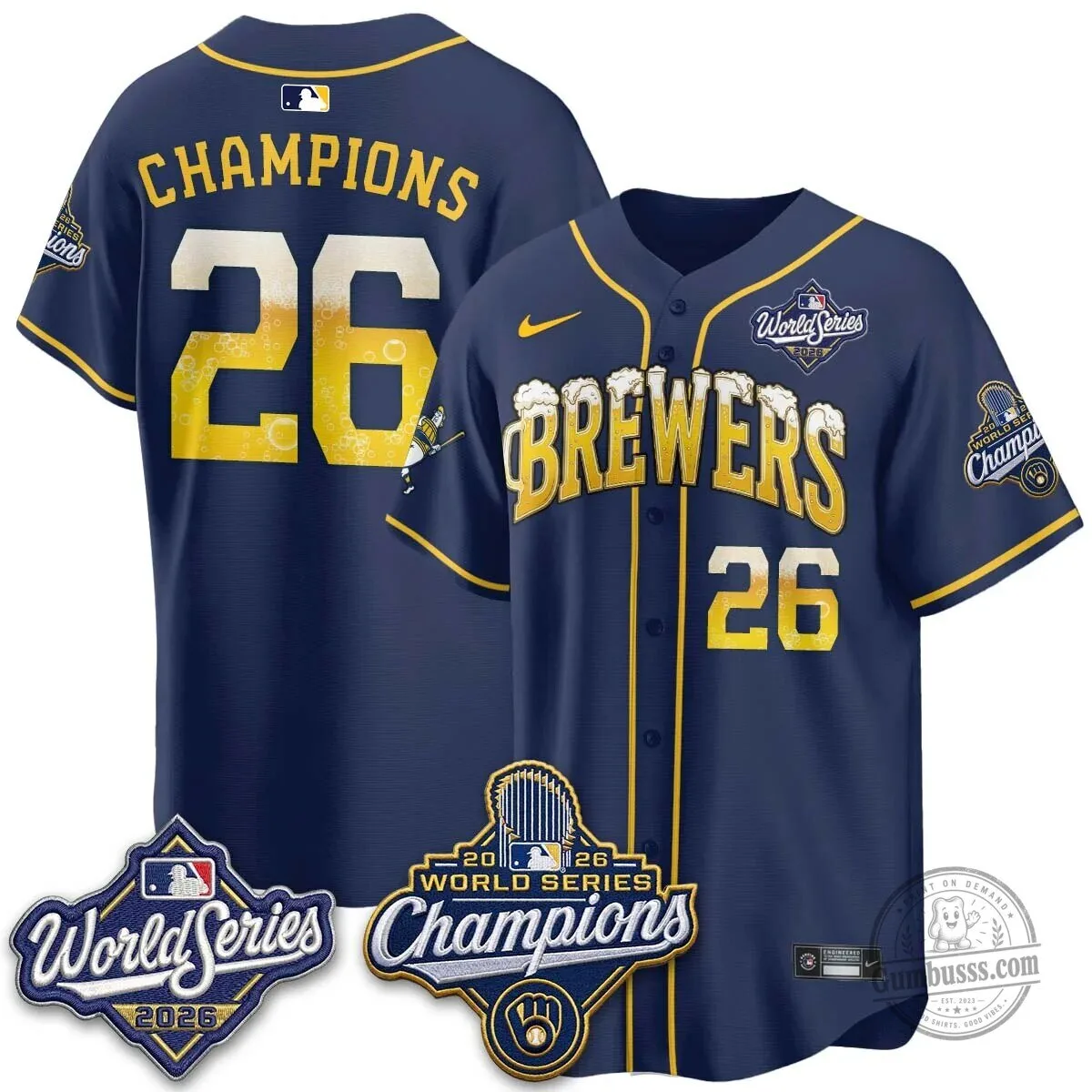 Milwaukee Brewers 2026 World Series Champions Beer Design Baseball Jersey 99 Milwaukee Brewers 2026 World Series Champions Beer Design Baseball Jersey