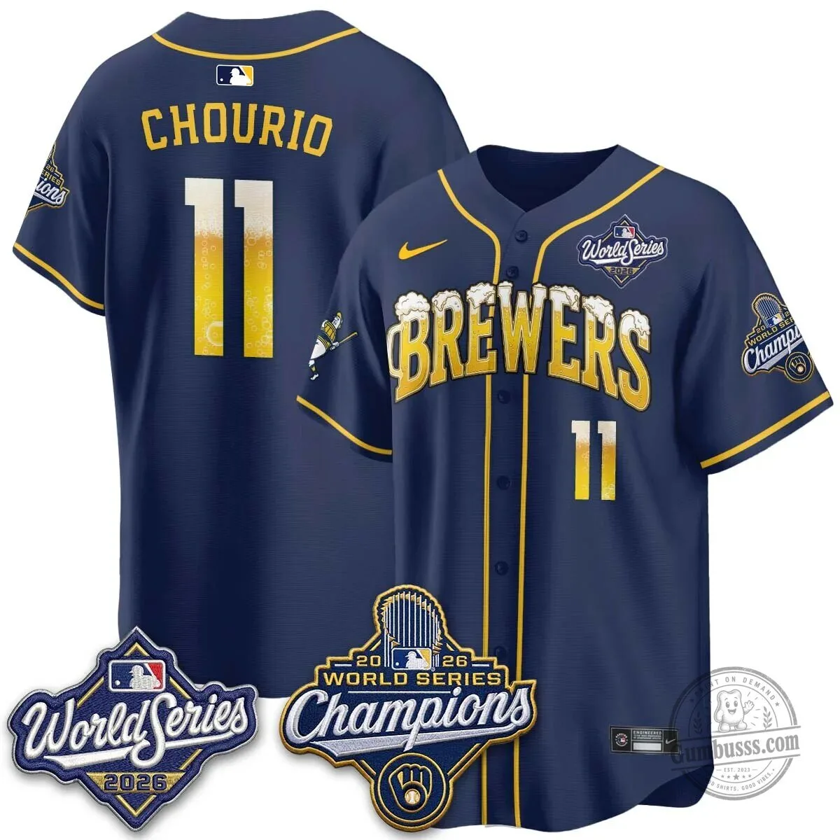 Milwaukee Brewers 2026 World Series Champions Beer Design Baseball Jersey 102 Milwaukee Brewers 2026 World Series Champions Beer Design Baseball Jersey