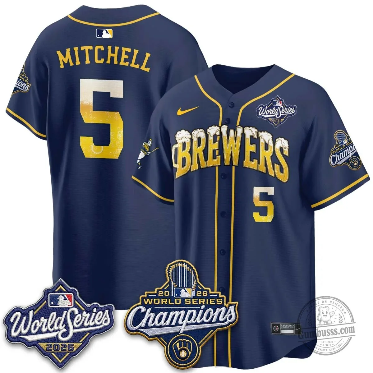 Milwaukee Brewers 2026 World Series Champions Beer Design Baseball Jersey 103 Milwaukee Brewers 2026 World Series Champions Beer Design Baseball Jersey