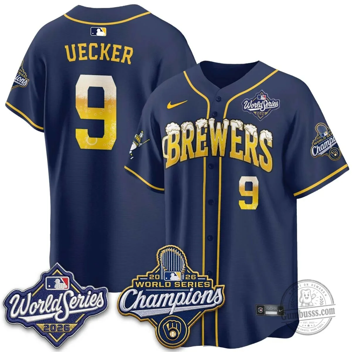 Milwaukee Brewers 2026 World Series Champions Beer Design Baseball Jersey 107 Milwaukee Brewers 2026 World Series Champions Beer Design Baseball Jersey