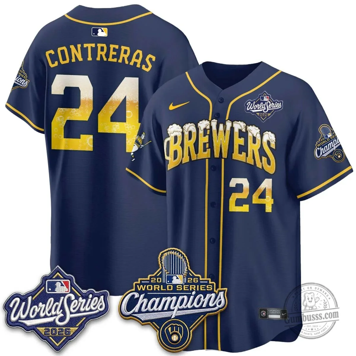 Milwaukee Brewers 2026 World Series Champions Beer Design Baseball Jersey 108 Milwaukee Brewers 2026 World Series Champions Beer Design Baseball Jersey