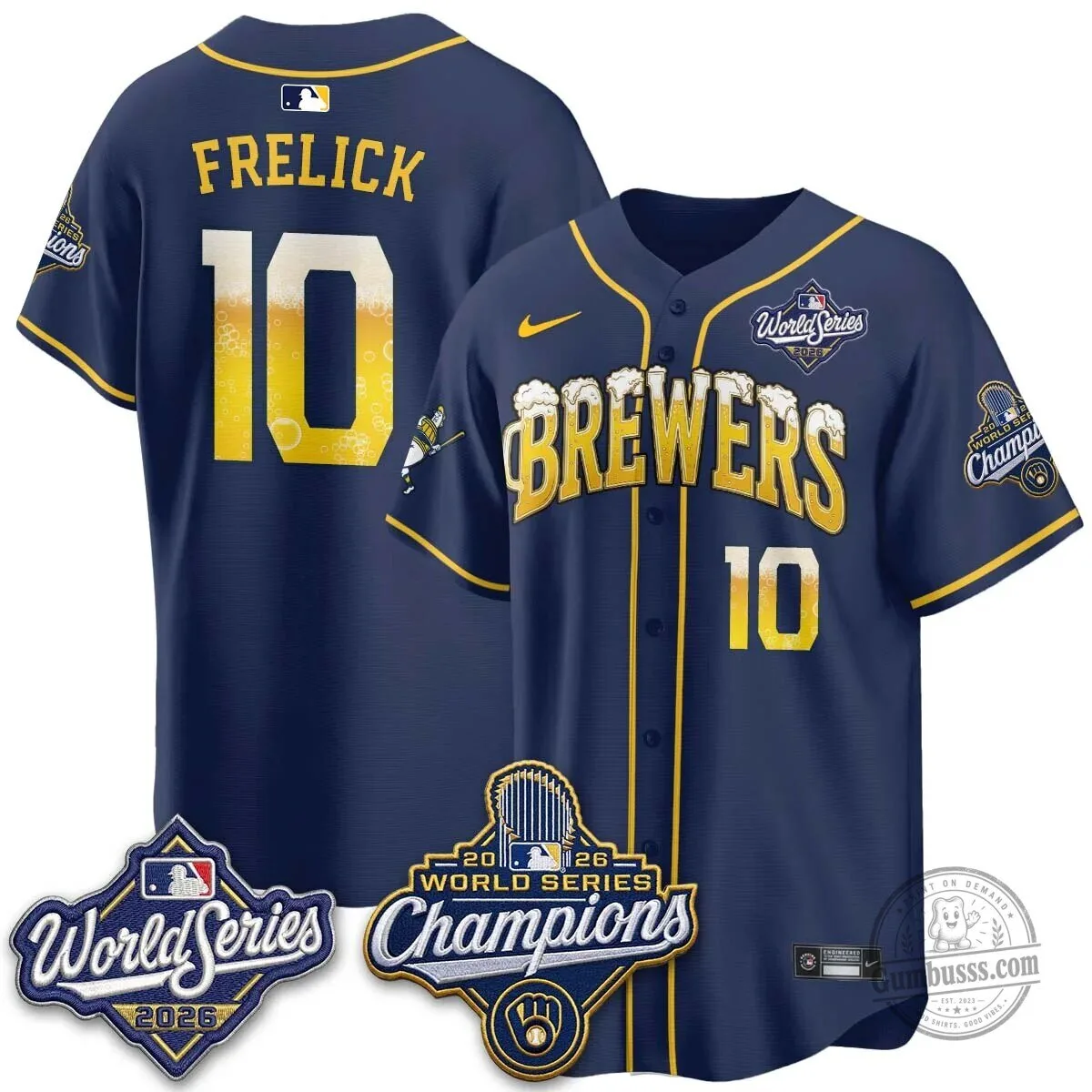 Milwaukee Brewers 2026 World Series Champions Beer Design Baseball Jersey 109 Milwaukee Brewers 2026 World Series Champions Beer Design Baseball Jersey