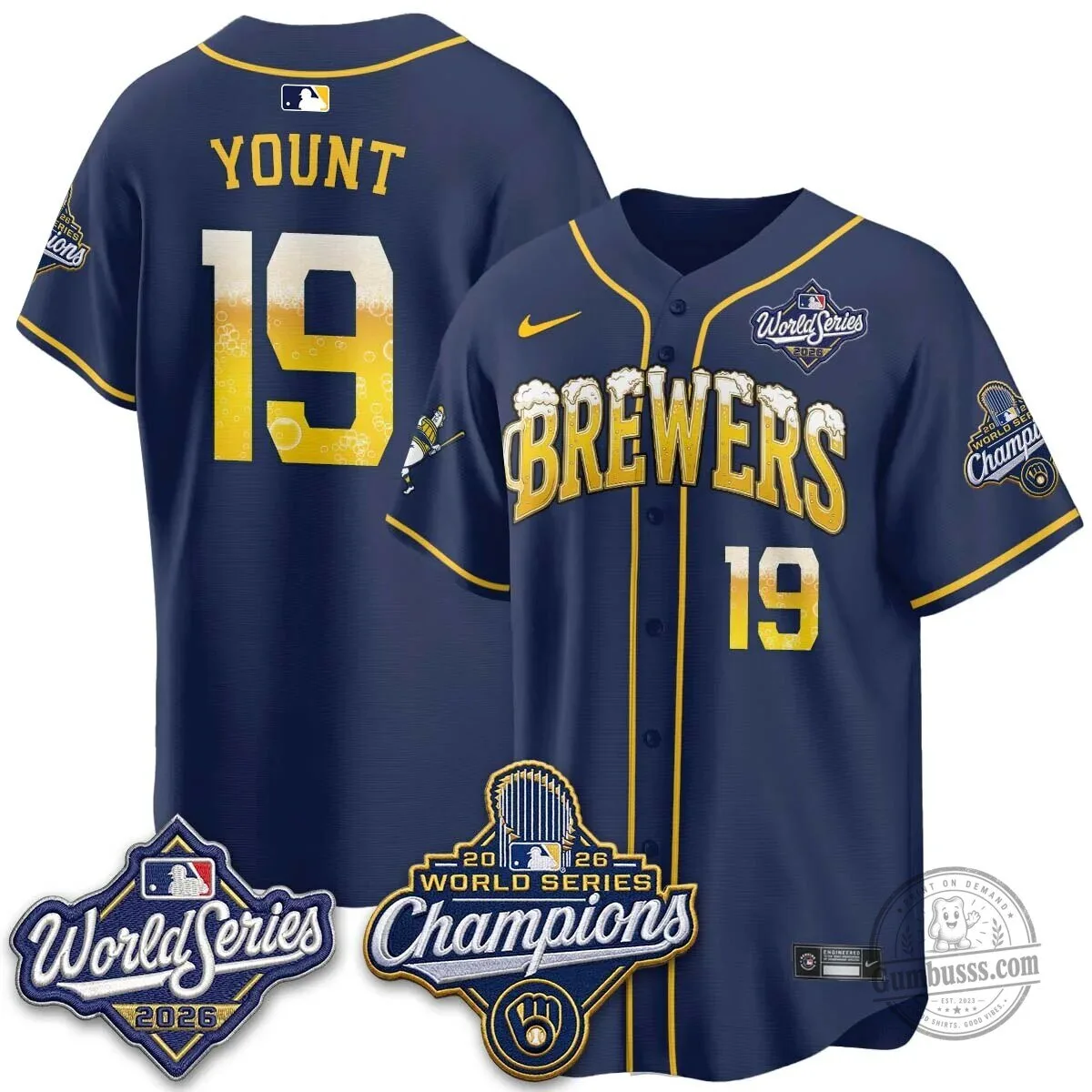 Milwaukee Brewers 2026 World Series Champions Beer Design Baseball Jersey 110 Milwaukee Brewers 2026 World Series Champions Beer Design Baseball Jersey