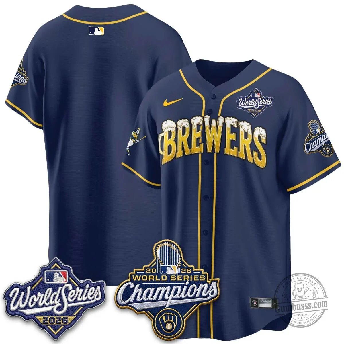 Milwaukee Brewers 2026 World Series Champions Beer Design Baseball Jersey 111 Milwaukee Brewers 2026 World Series Champions Beer Design Baseball Jersey