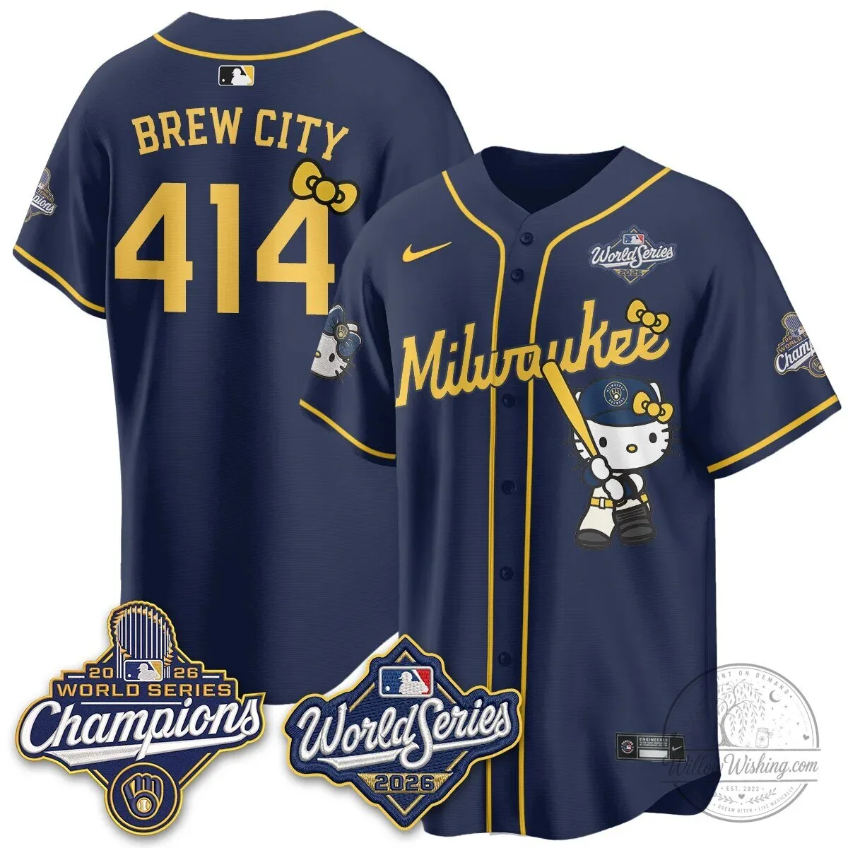 Milwaukee Brewers Hello Kitty Pink Baseball Jersey with Bauers Number 9 157 Milwaukee Brewers Hello Kitty Pink Baseball Jersey with Bauers Number 9