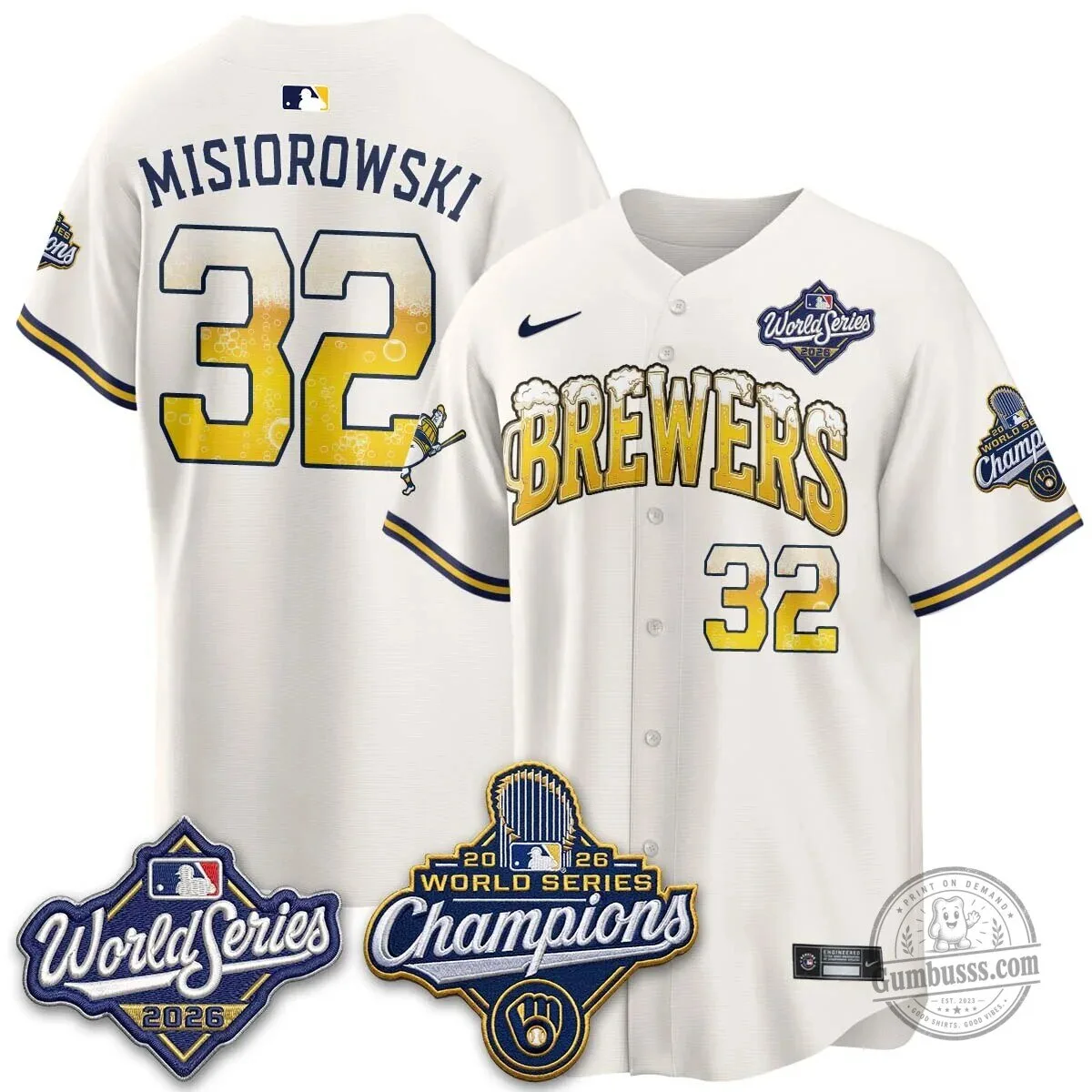Milwaukee Brewers 2026 World Series Champions Beer Design Baseball Jersey 115 Milwaukee Brewers 2026 World Series Champions Beer Design Baseball Jersey