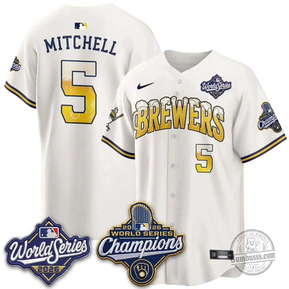Milwaukee Brewers 2026 World Series Champions Beer Design Baseball Jersey 117 Milwaukee Brewers 2026 World Series Champions Beer Design Baseball Jersey
