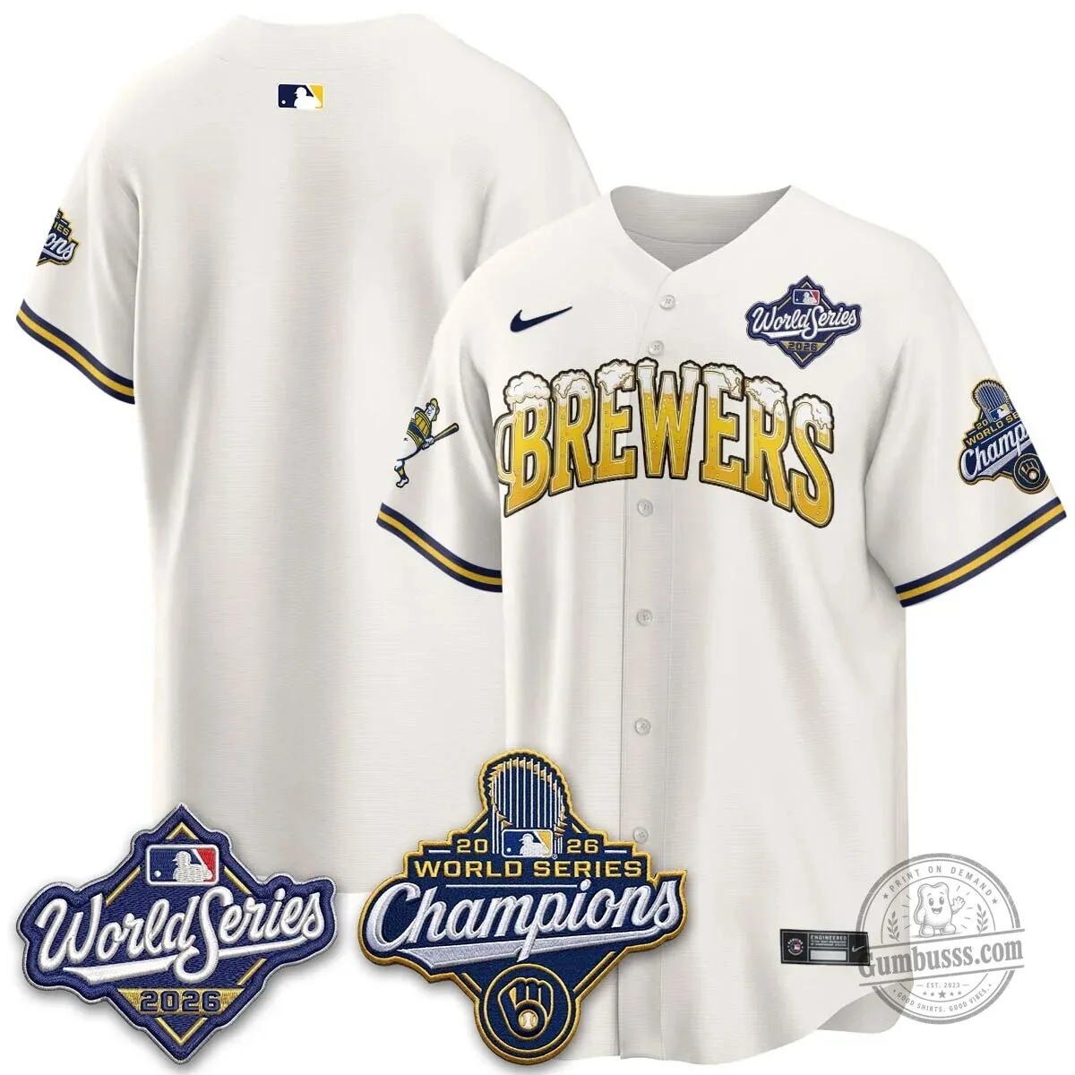 Milwaukee Brewers 2026 World Series Champions Beer Design Baseball Jersey 125 Milwaukee Brewers 2026 World Series Champions Beer Design Baseball Jersey