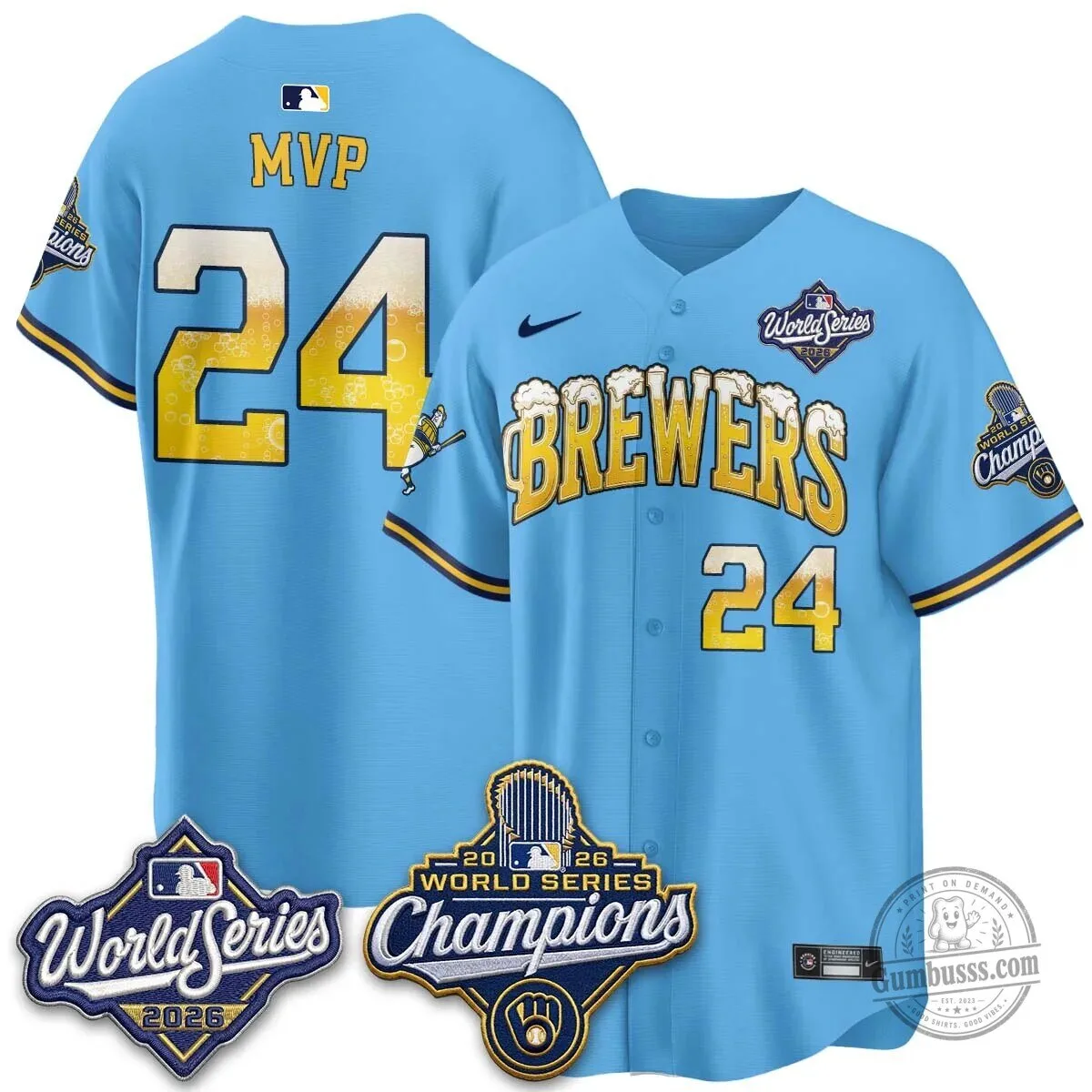 Milwaukee Brewers 2026 World Series Champions Beer Design Baseball Jersey 126 Milwaukee Brewers 2026 World Series Champions Beer Design Baseball Jersey