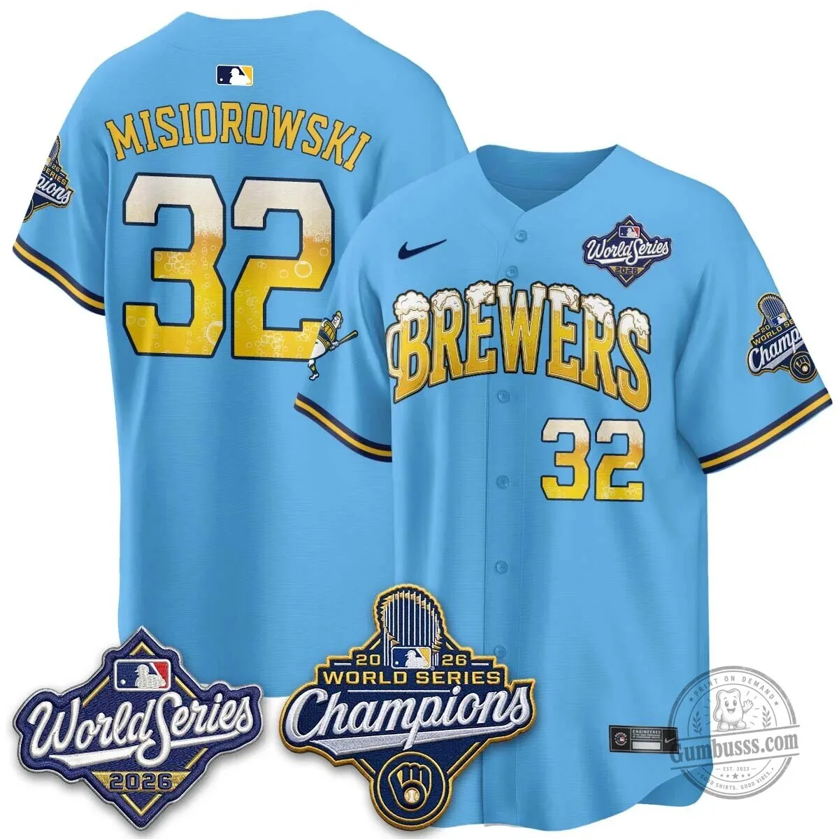 Milwaukee Brewers 2026 World Series Champions Beer Design Baseball Jersey 129 Milwaukee Brewers 2026 World Series Champions Beer Design Baseball Jersey