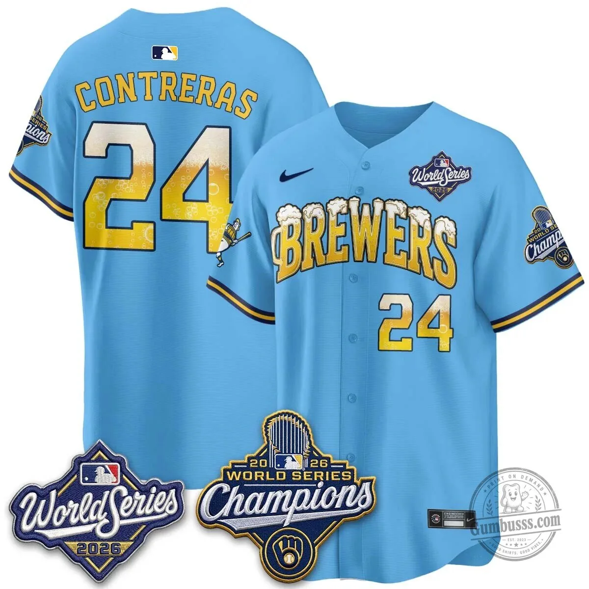 Milwaukee Brewers 2026 World Series Champions Beer Design Baseball Jersey 136 Milwaukee Brewers 2026 World Series Champions Beer Design Baseball Jersey